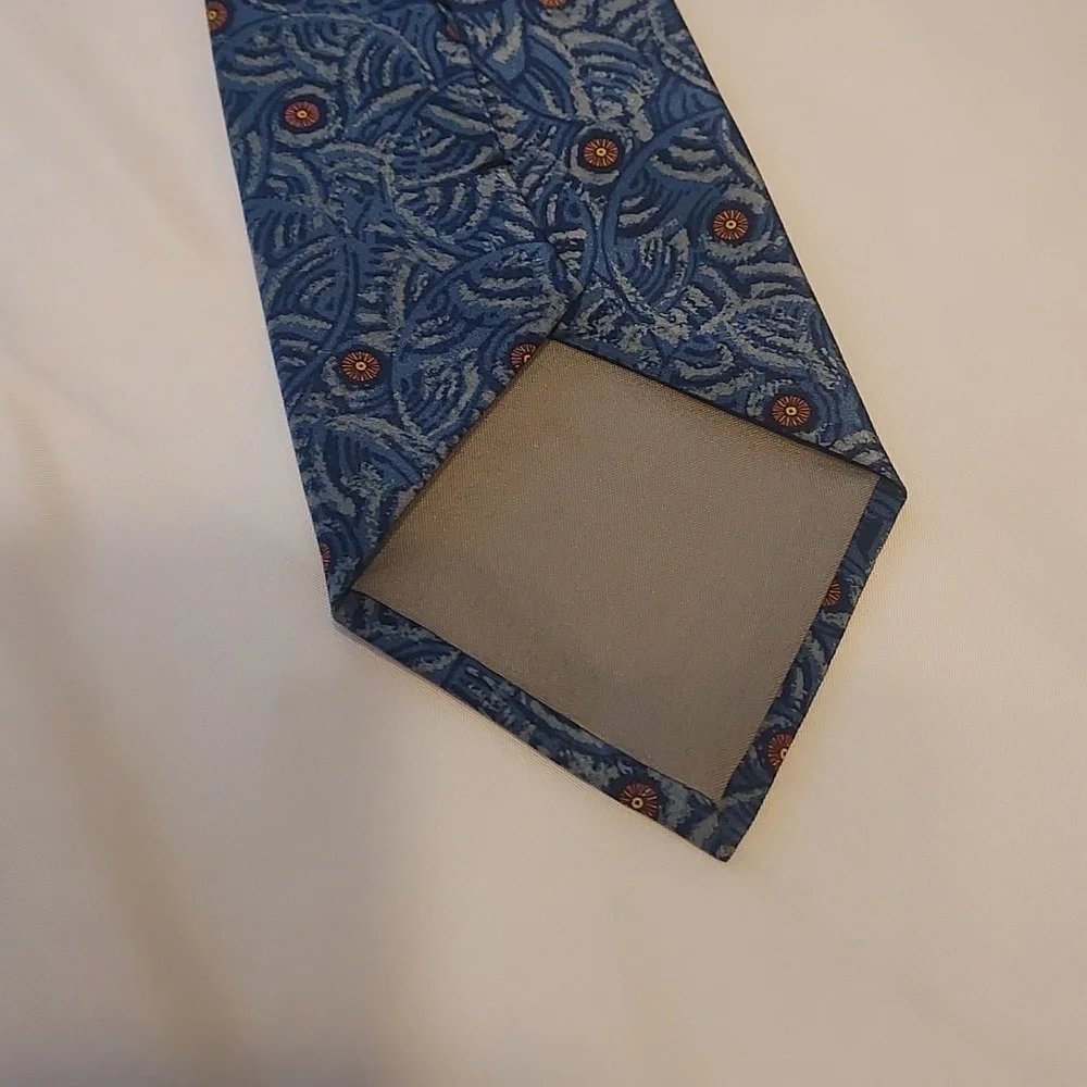 Vintage sherick fashion Paris tie blue orange